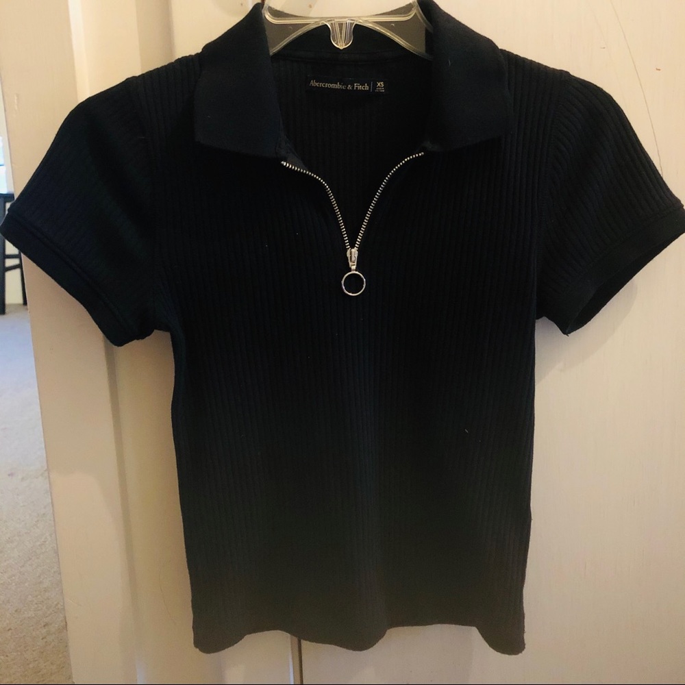 NEW Abercrombie & Fitch Quarter Zip Collar Shirt
